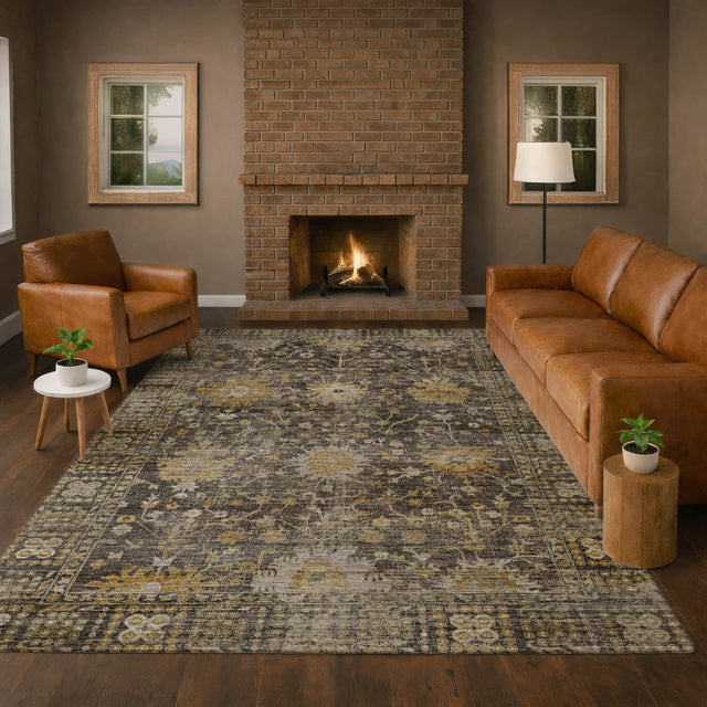 Dalyn Aristo AR2 Charcoal Rug shown in a room