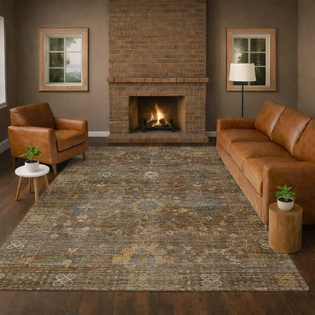 Dalyn Aristo AR2 Chocolate Rug shown in a room