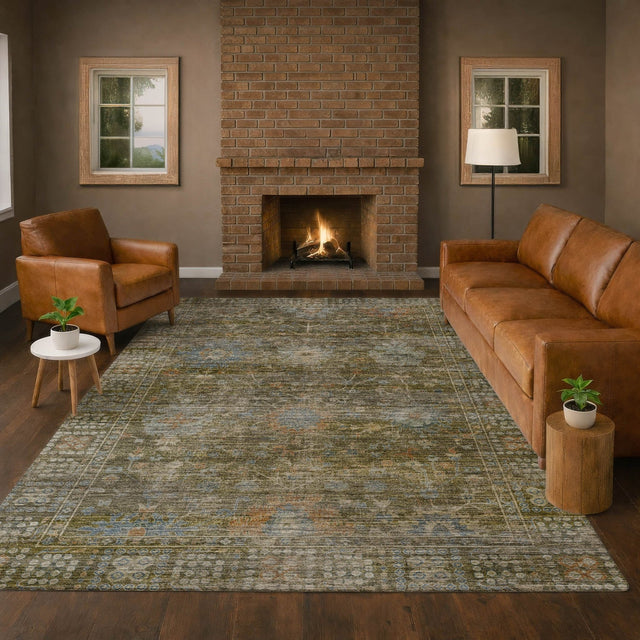 Dalyn Aristo AR2 Olive Rug shown in a room