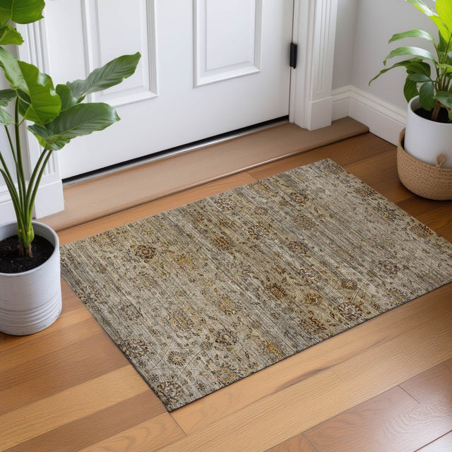 Dalyn Aristo AR3 Beige Rug shown in a room