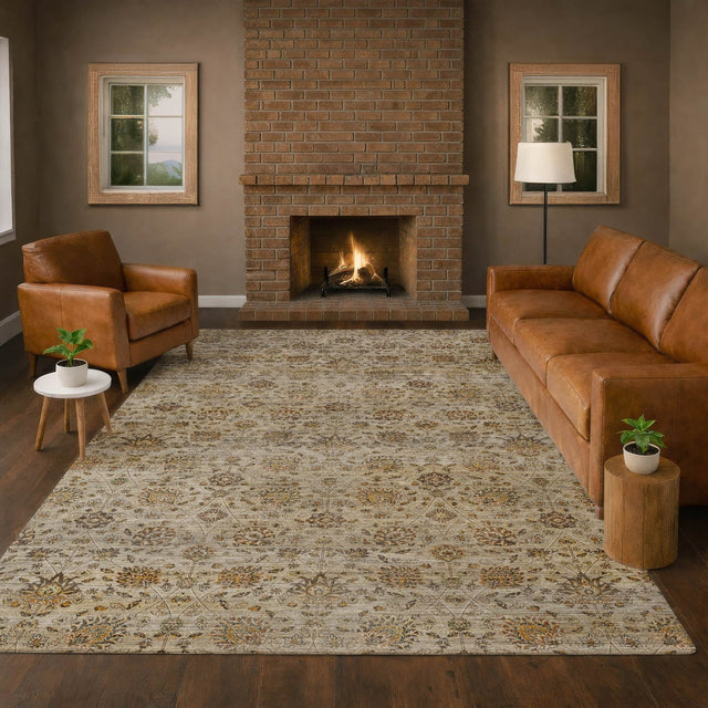 Dalyn Aristo AR3 Beige Rug shown in a room