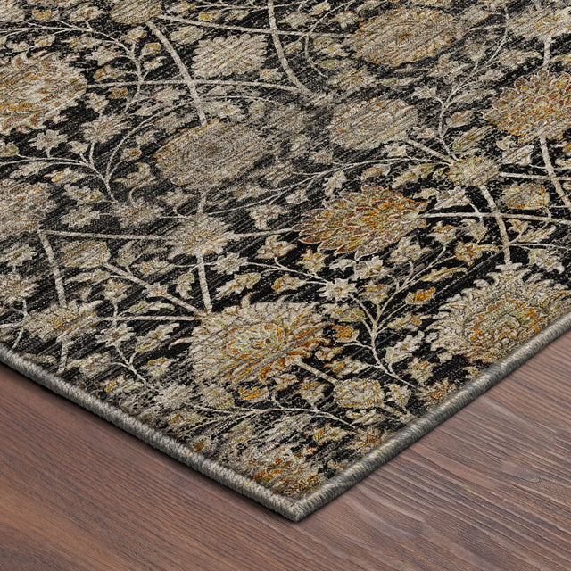 Dalyn Aristo AR3 Black Rug corner detail