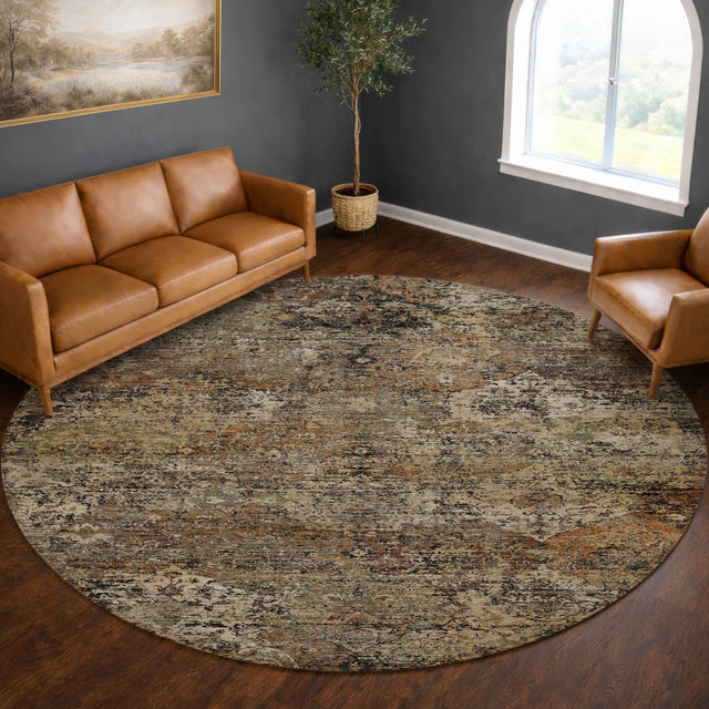 Dalyn Aristo AR4 Taupe Rug shown in a room