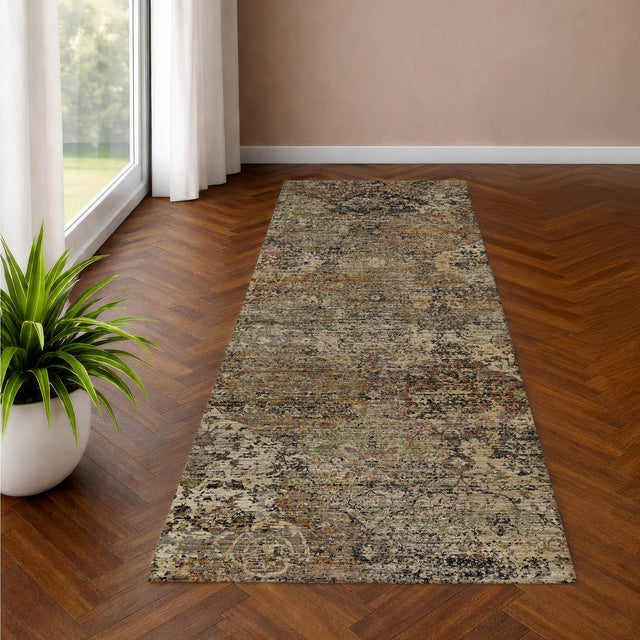 Dalyn Aristo AR4 Taupe Rug shown in a room