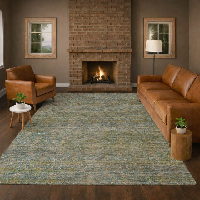 Dalyn Aristo AR5 Teal Rug shown in a room