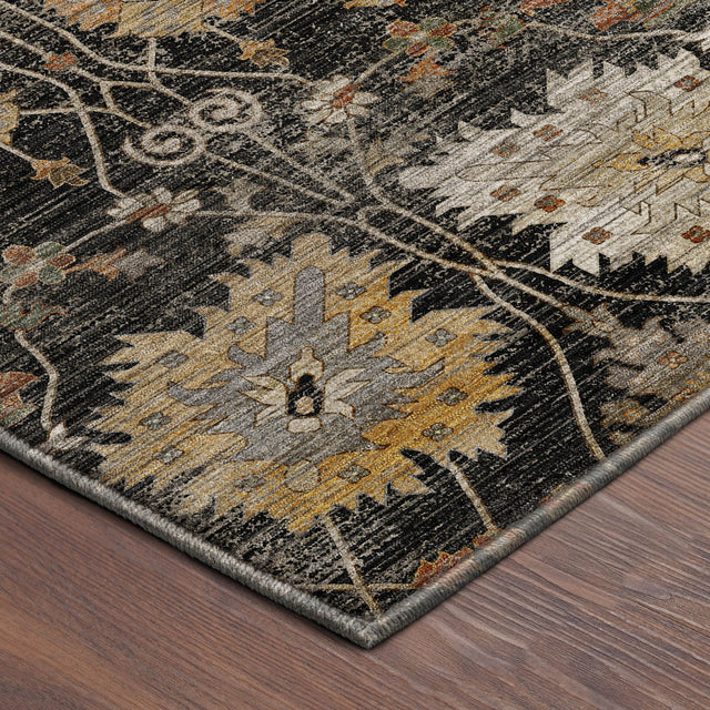 Dalyn Aristo AR6 Black Rug corner detail