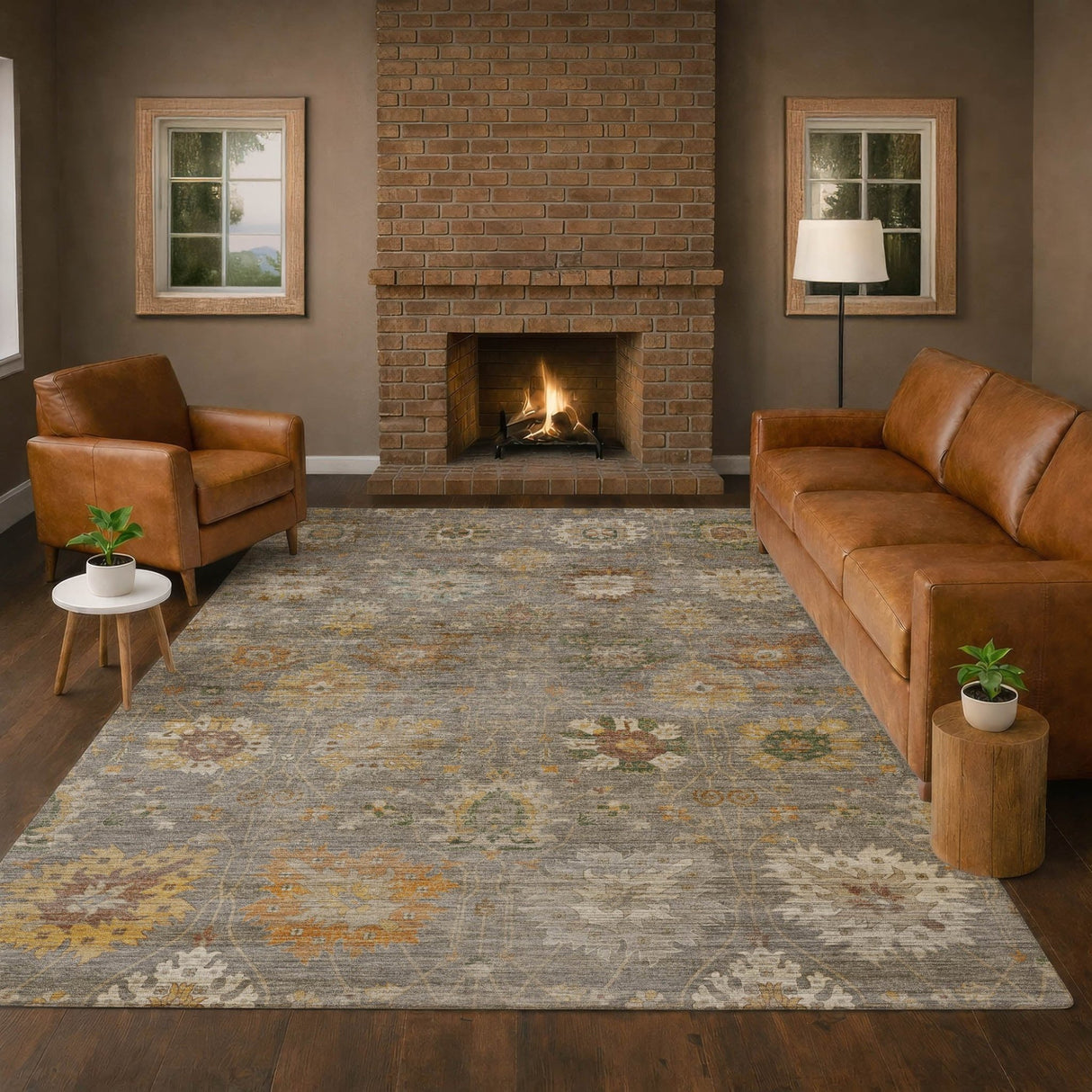 Dalyn Aristo AR6 Gray Rug shown in a room