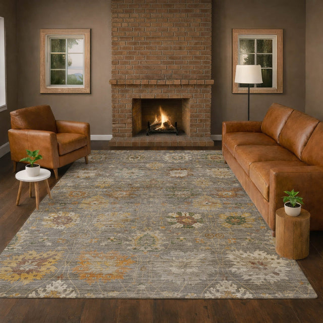 Dalyn Aristo AR6 Gray Rug shown in a room