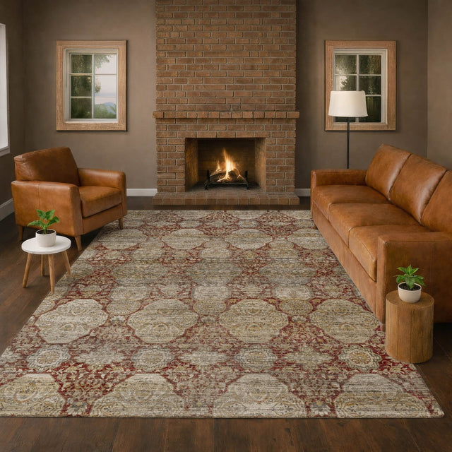 Dalyn Aristo AR8 Burgundy Rug shown in a room