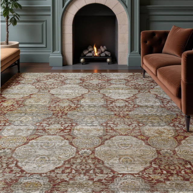 Dalyn Aristo AR8 Burgundy Rug shown in a room
