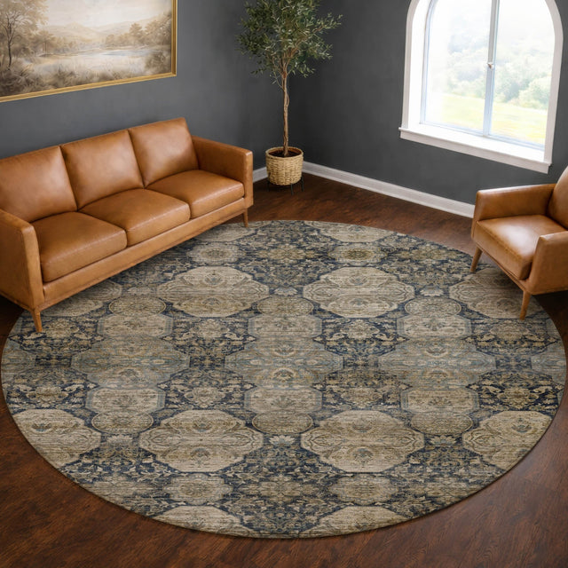 Dalyn Aristo AR8 Navy Rug shown in a room