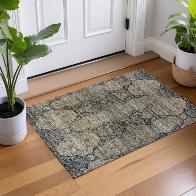 Dalyn Aristo AR8 Navy Rug shown in a room