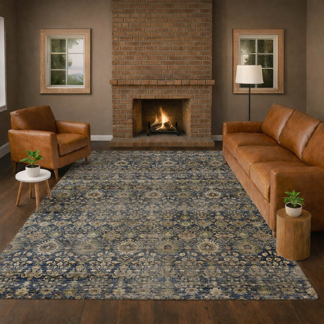 Dalyn Aristo AR9 Navy Rug shown in a room