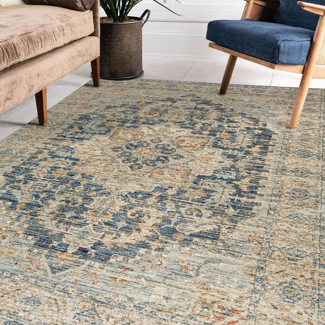 Dalyn Bergama BE3 Machine Made Traditional Blue Rug
