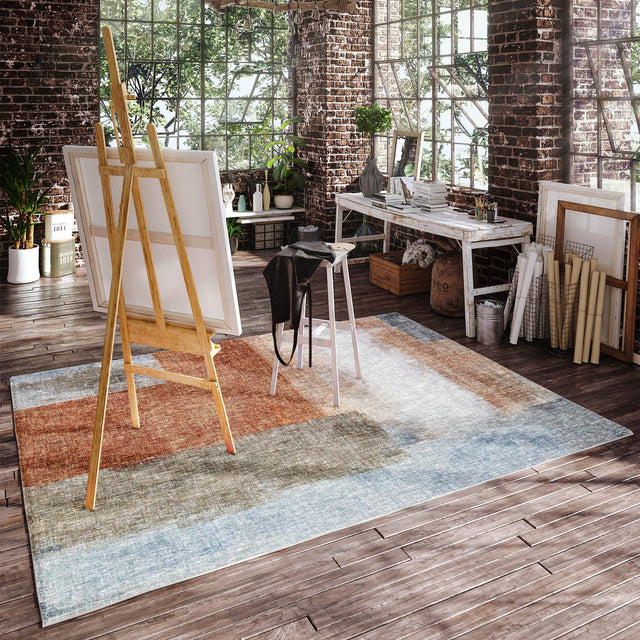 Dalyn Boca BO1 Salmon Rug shown in a room