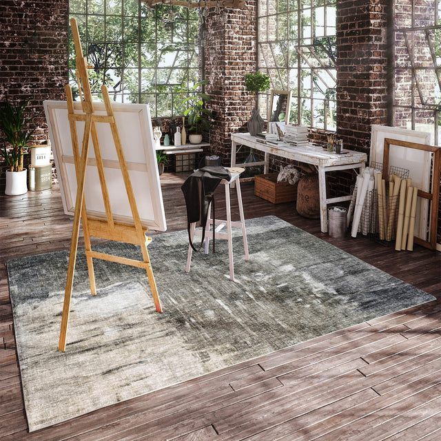 Dalyn Boca BO2 Gray Rug shown in a room