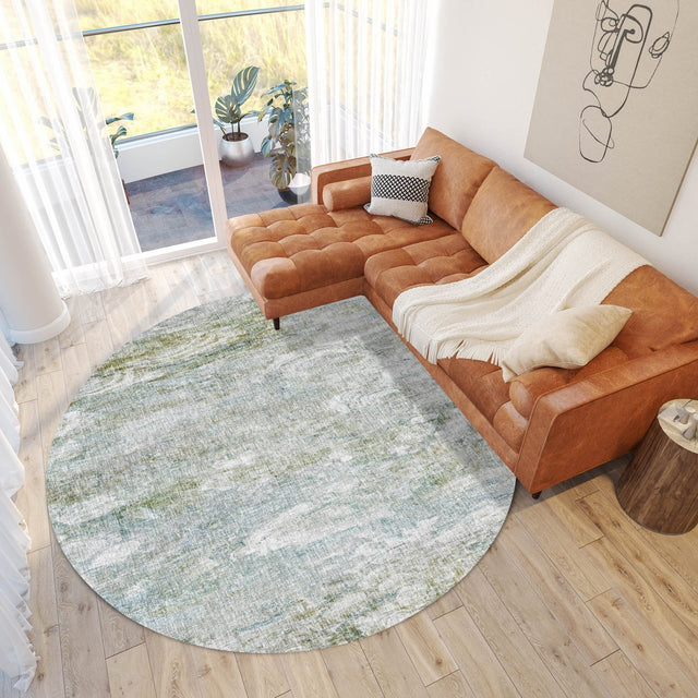 Dalyn Boca BO3 Seafoam Rug shown in a room