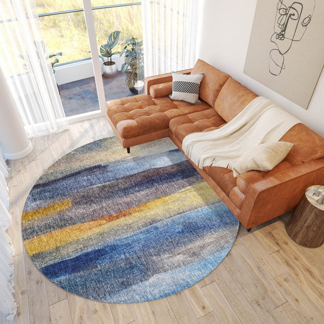 Dalyn Boca BO4 Blue Rug shown in a room