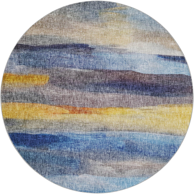 Dalyn Boca BO4 Blue Rug round rug