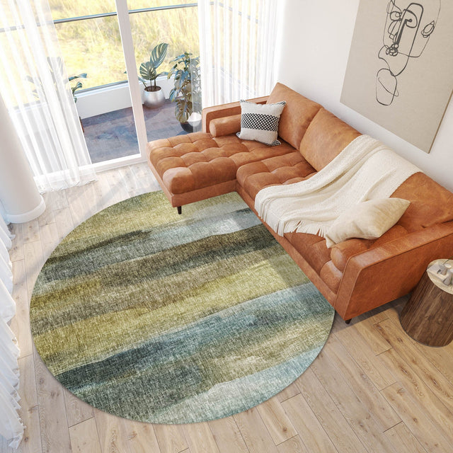 Dalyn Boca BO4 Khaki Rug shown in a room