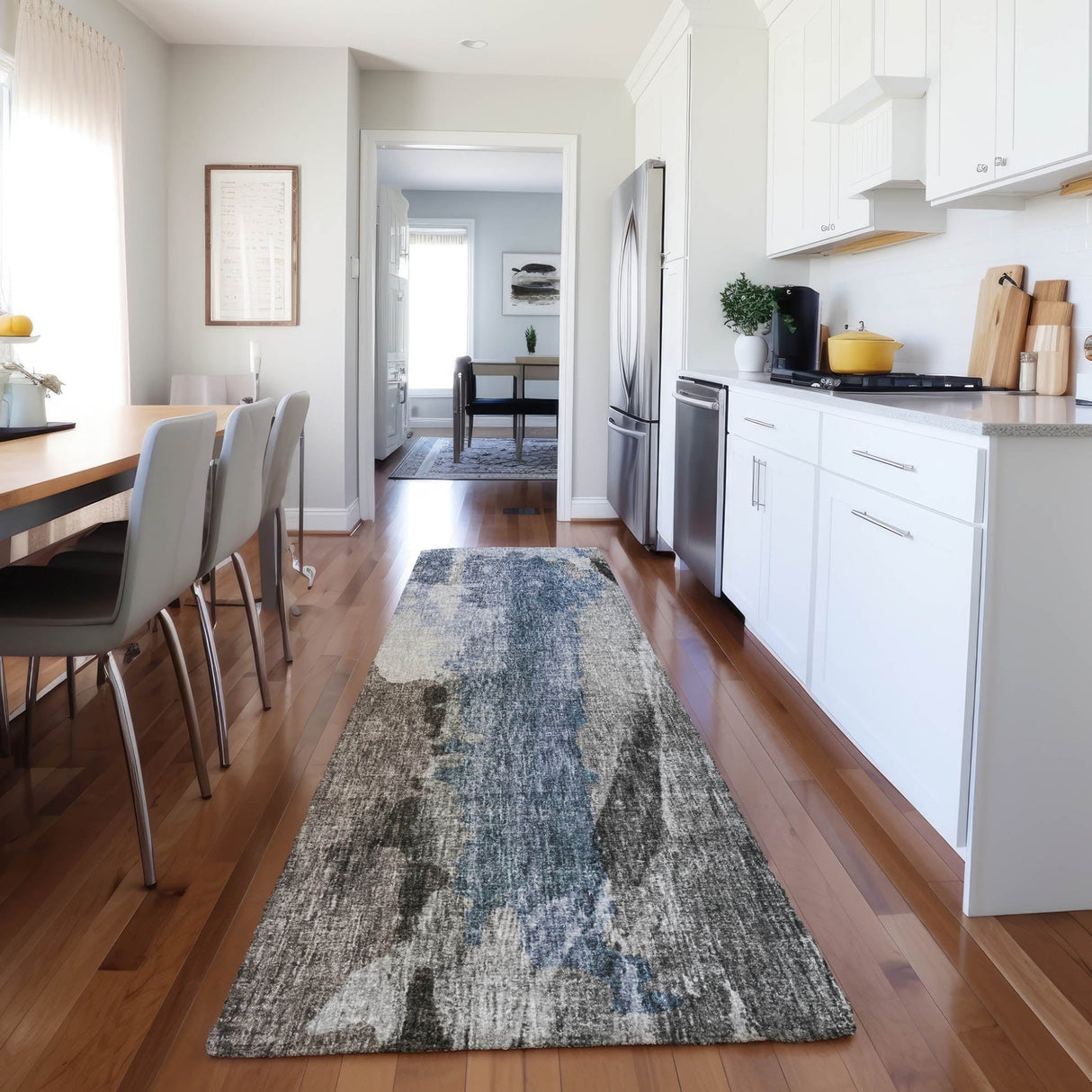 Dalyn Boca BO6 Pewter Rug shown in a room