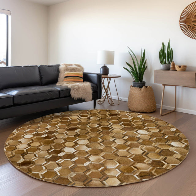 Dalyn Bozeman BM1 Brown Rug shown in a room