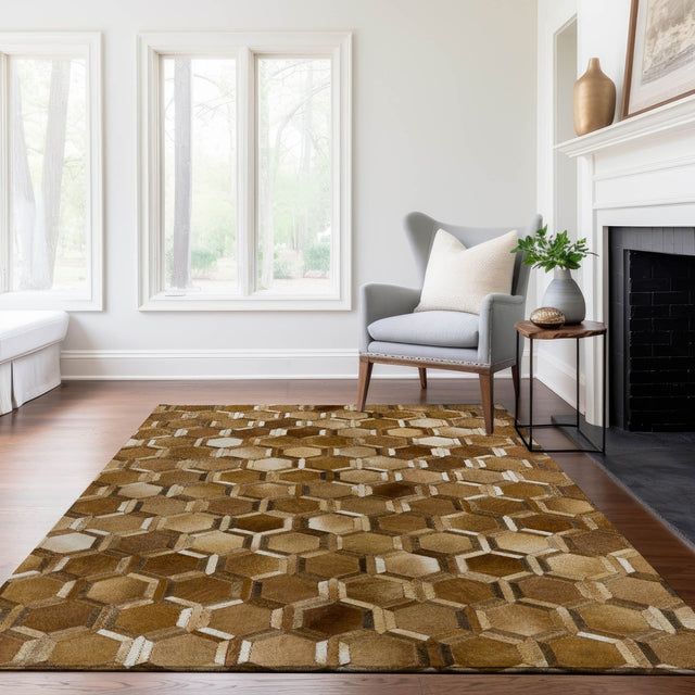 Dalyn Bozeman BM1 Brown Rug shown in a room