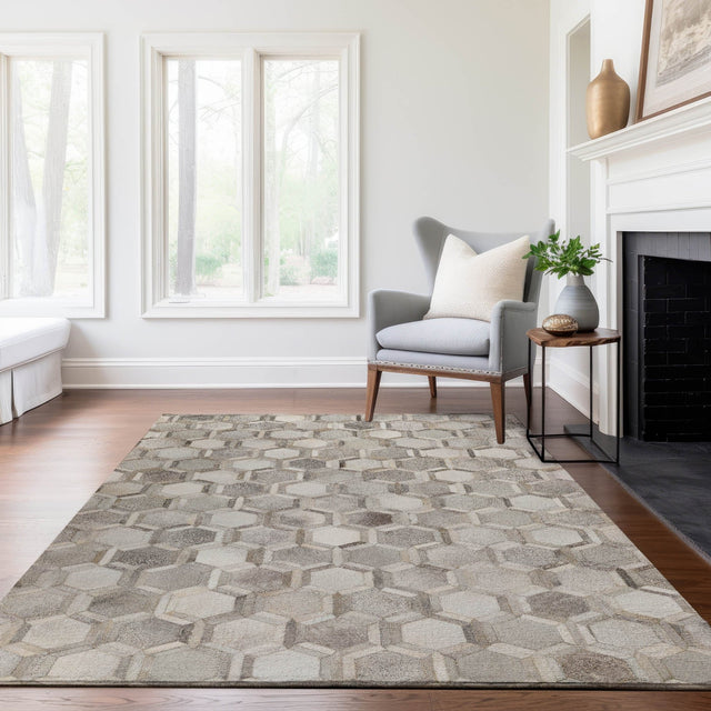 Dalyn Bozeman BM1 Gray Rug shown in a room