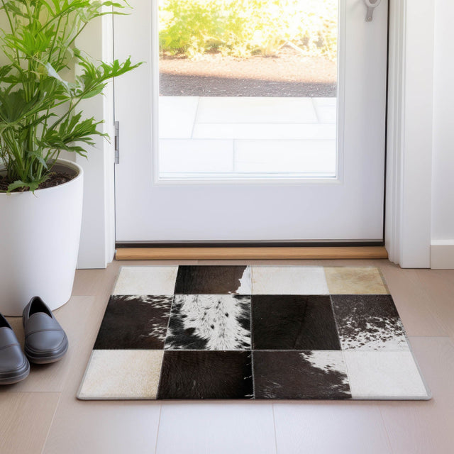Dalyn Bozeman BM10 Black Rug shown in a room