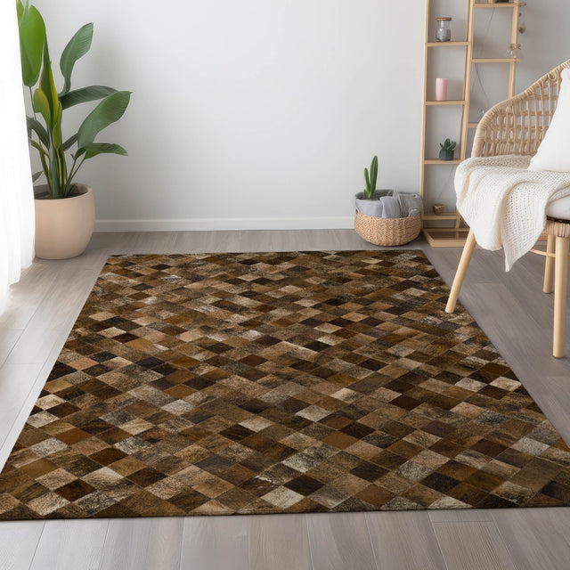 Dalyn Bozeman BM2 Brown Rug shown in a room