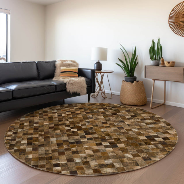 Dalyn Bozeman BM2 Brown Rug shown in a room