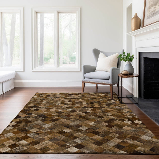 Dalyn Bozeman BM2 Brown Rug shown in a room