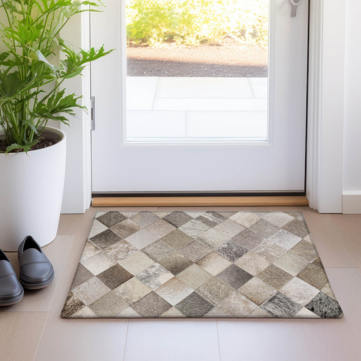Dalyn Bozeman BM2 Gray Rug shown in a room