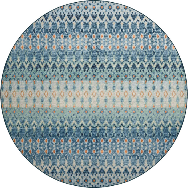 Dalyn Brisbane BR1 Indigo Rug round rug
