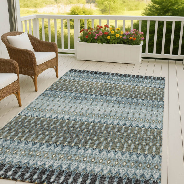 Dalyn Brisbane BR1 Mineral Blue Rug outdoor lifestyle image