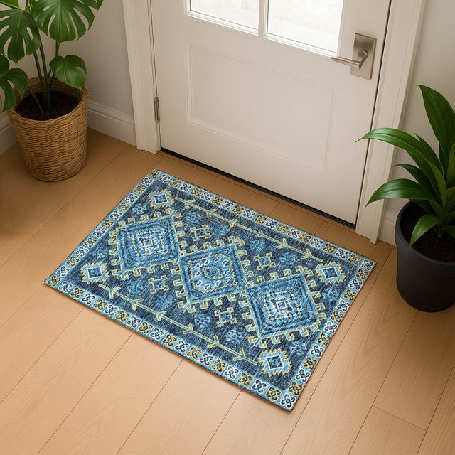 Dalyn Brisbane BR2 Navy Rug shown in a room