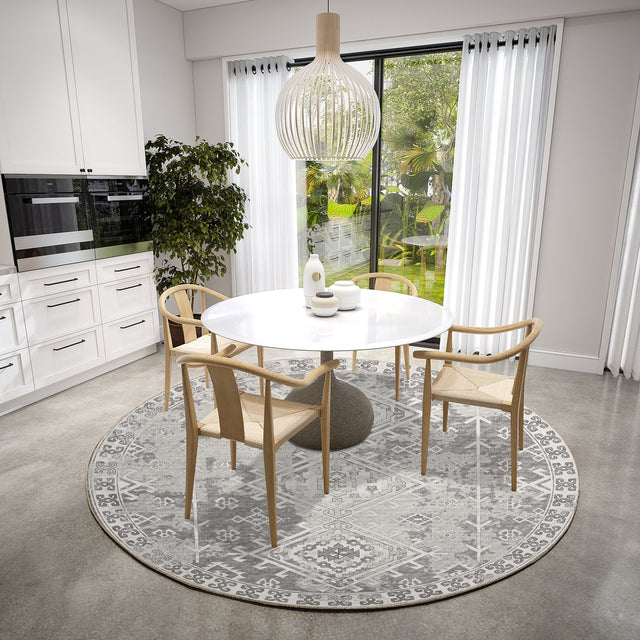 Dalyn Brisbane BR2 Silver Rug shown in a room