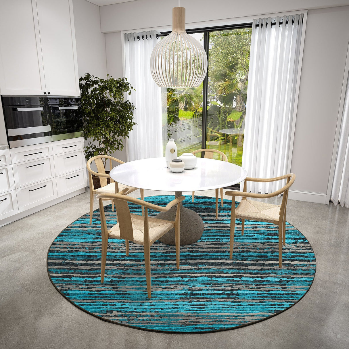 Dalyn Brisbane BR4 Teal Rug shown in a room