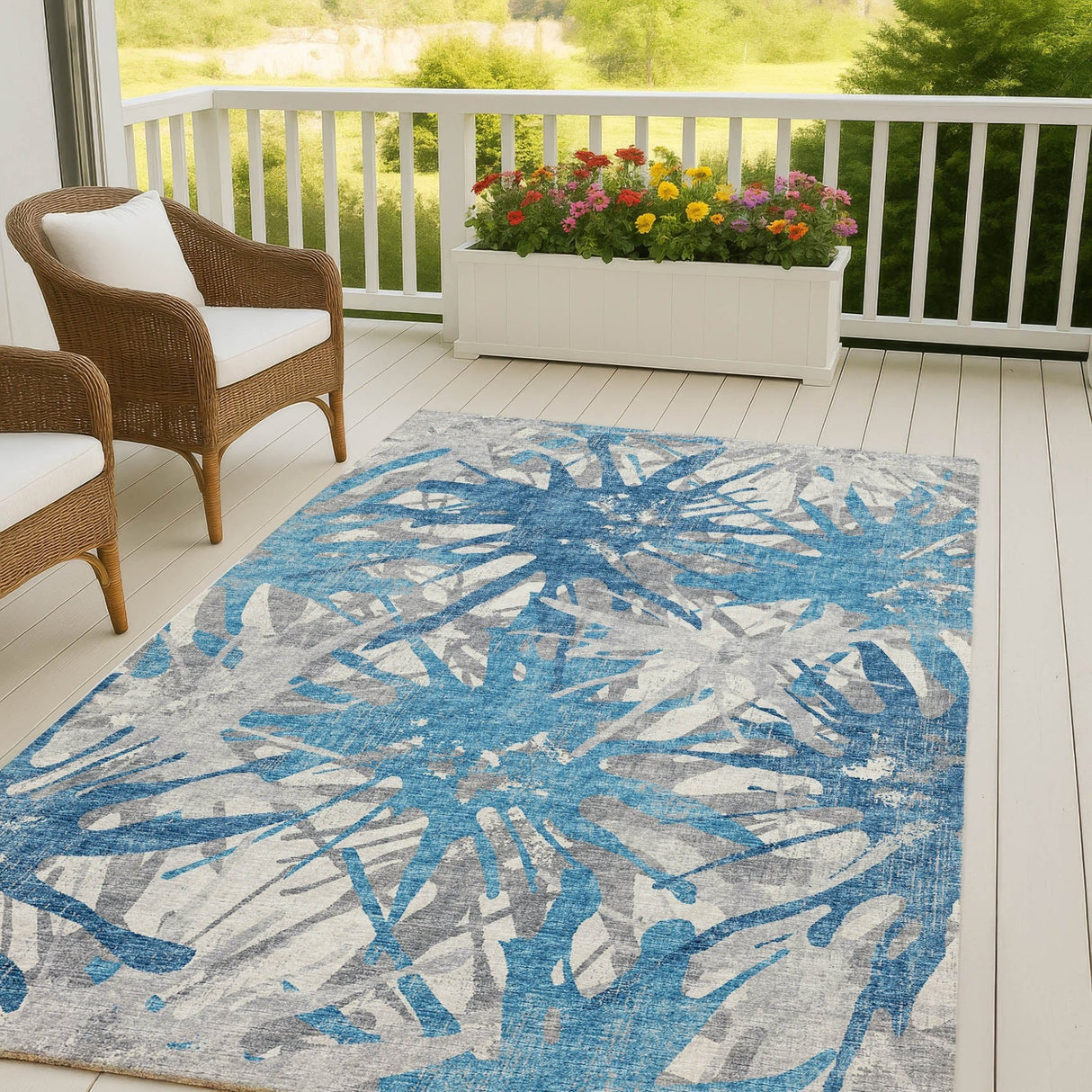 Dalyn Brisbane BR6 Cobalt Rug outdoor lifestyle image
