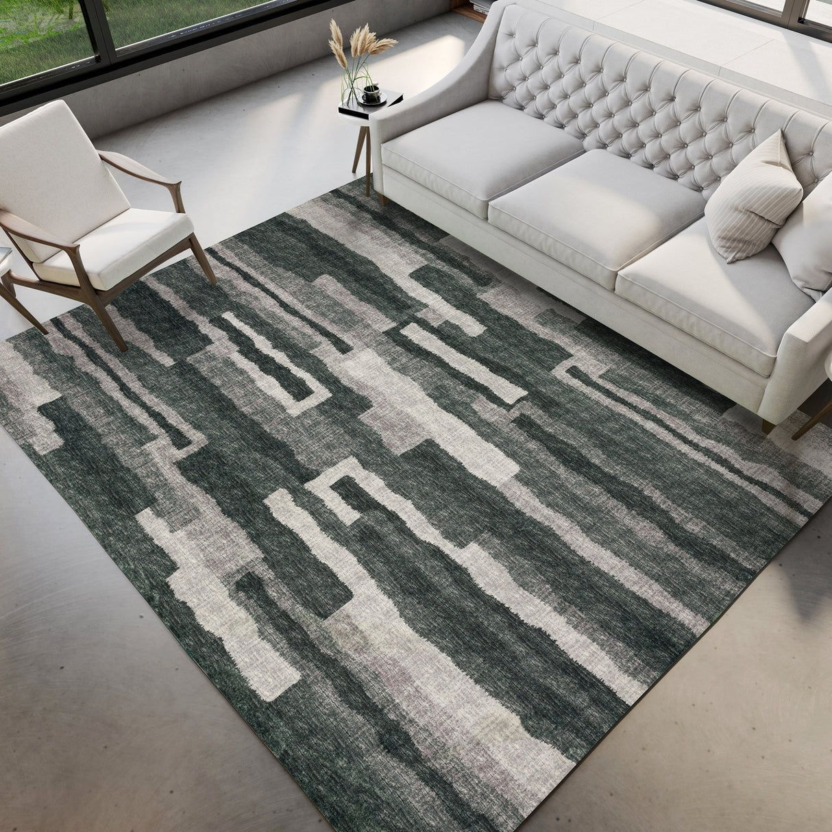 Dalyn Brisbane BR7 Midnight Rug shown in a room