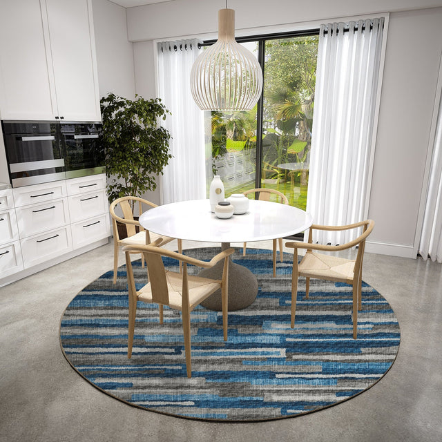 Dalyn Brisbane BR7 Navy Rug shown in a room