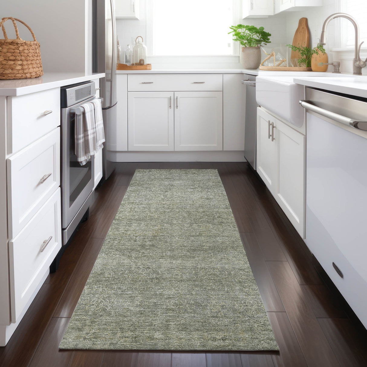 Dalyn Burano BU1 Sage Rug shown in a room