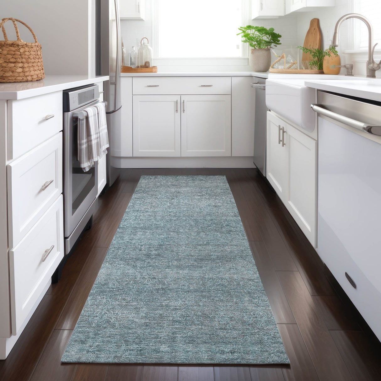 Dalyn Burano BU1 Seafoam Rug shown in a room