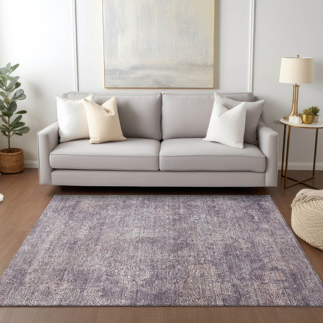 Dalyn Burano BU10 Plum Rug shown in a room