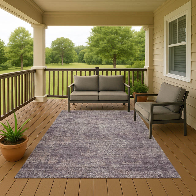 Dalyn Burano BU10 Plum Rug outdoor lifestyle image