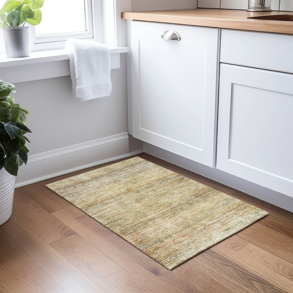 Dalyn Burano BU12 Wheat Rug shown in a room