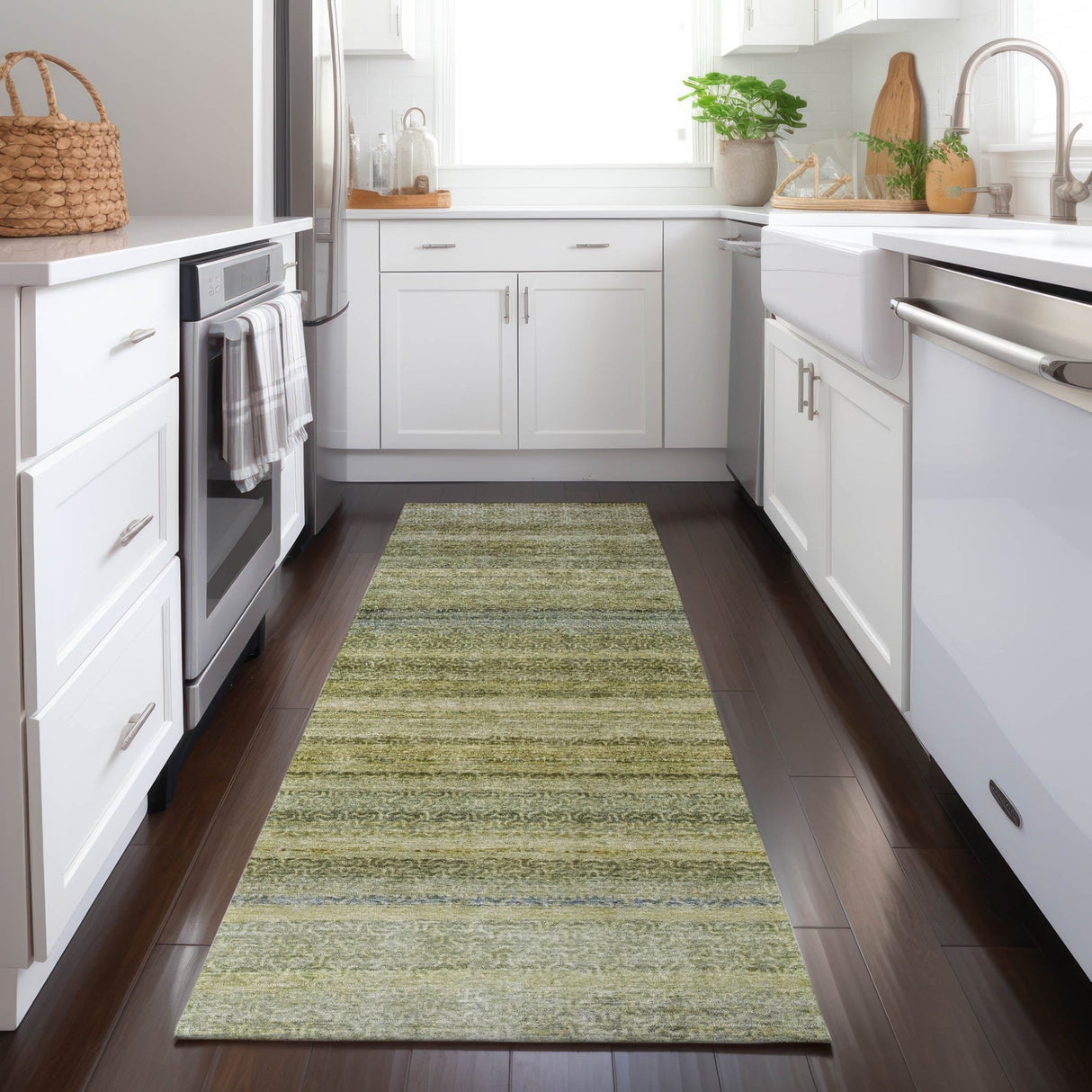 Dalyn Burano BU5 Aloe Rug shown in a room