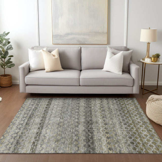 Dalyn Burano BU6 Pewter Rug shown in a room