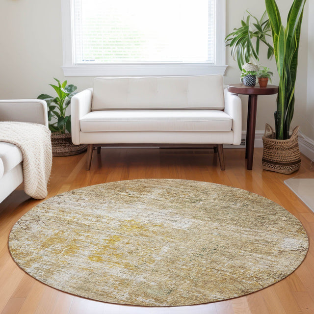 Dalyn Burano BU7 Gold Rug shown in a room