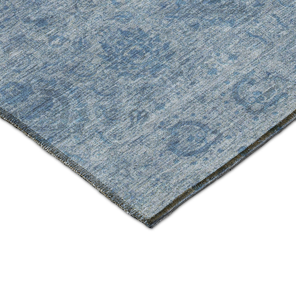 Dalyn Burano BU8 Blue Rug corner detail